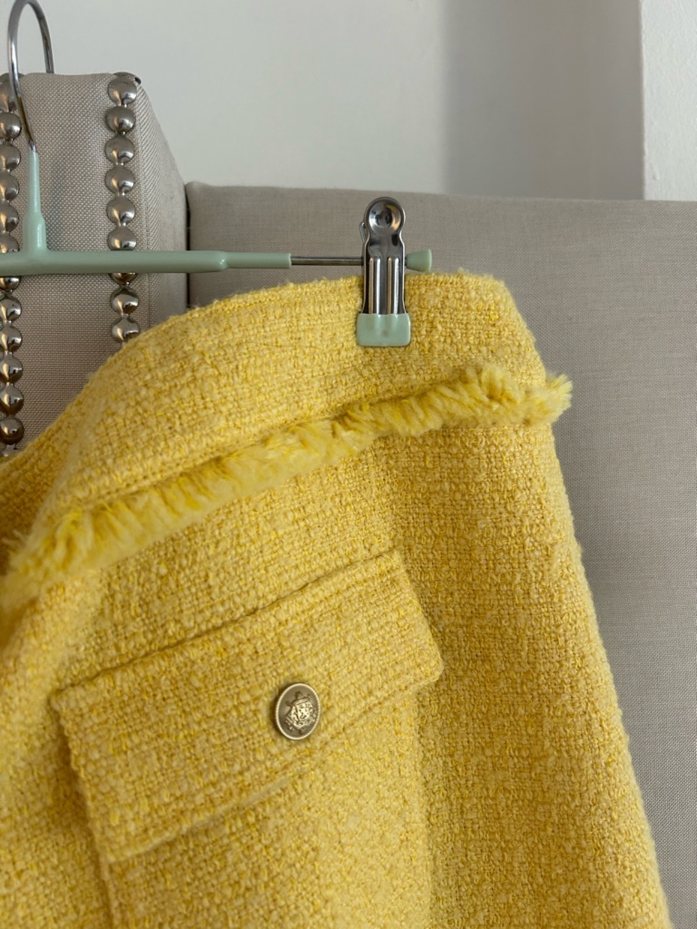 NWT J. Crew yellow tweed skirt - Picture 2 of 3
